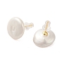 Sterling Silver Studs Earrings, with Natural Pearl,  Jewely for Women, Flat Round