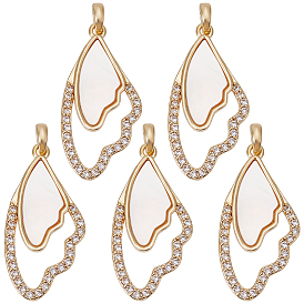 5шт. стойка с покрытием латунные подвески, с кубического циркония, долговечный, крылатые прелести