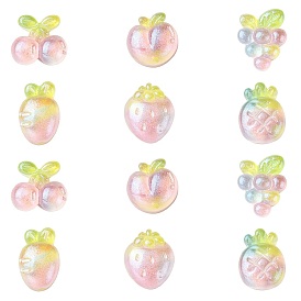 60 шт 6 стили кабошоны из непрозрачной смолы, с блеском порошок