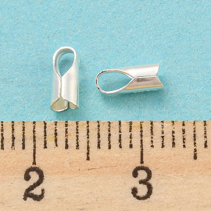 925 конец шнура из стерлингового серебра, Складывающиеся обжимные концы, с печатью s925