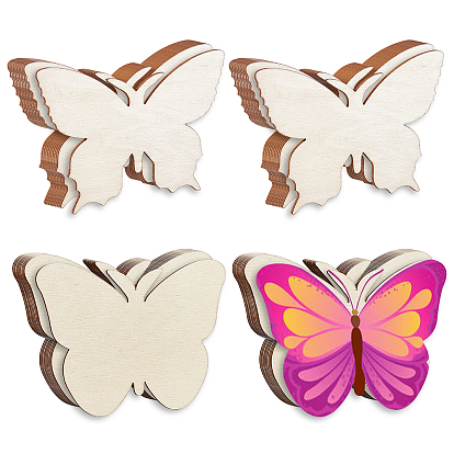 Unfinished Wood Butterfly Cutout Shape, for DIY Painting Ornament Christmas Home Decor Pendants