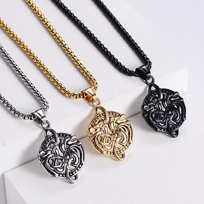Ретро-панк-хип-хоп уличная мода с двойным драконом 304 ожерелья с подвесками из нержавеющей стали