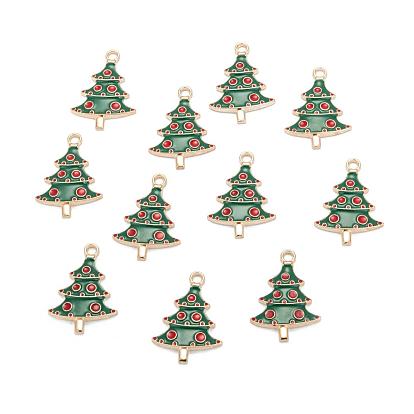 Alloy Enamel Pendants, for Christmas, Christmas Tree