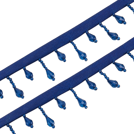 3 mètres de bordure perlée en polyester acrylique, rubans à pompons