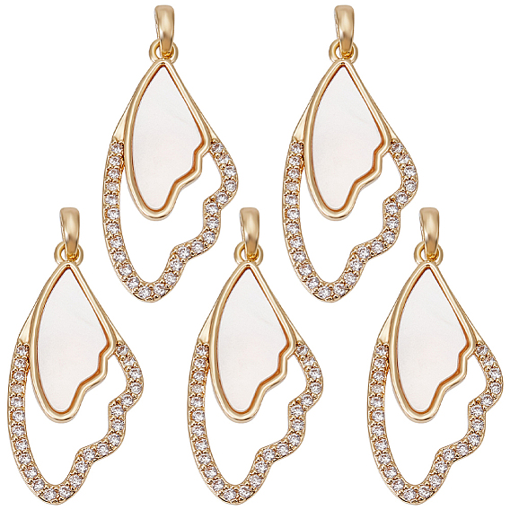 5шт. стойка с покрытием латунные подвески, с кубического циркония, долговечный, крылатые прелести