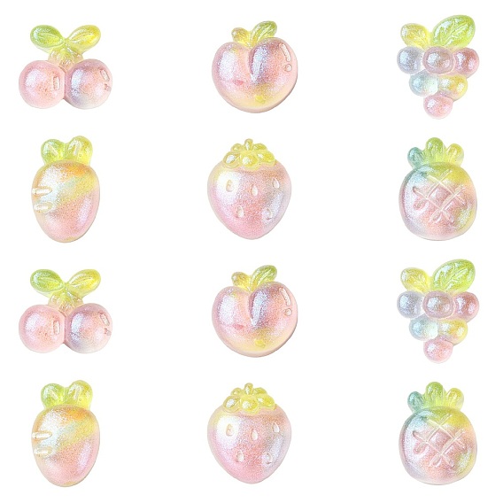 60 шт 6 стили кабошоны из непрозрачной смолы, с блеском порошок