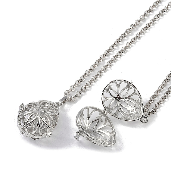 Brass Pendant Necklaces, Iron Rolo Chains, Teardrop