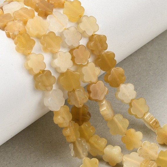 Естественный желтый авантюрин бисер нитей, цветка сливы цветок