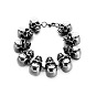 Stainless Steel Skull Link Chain Bracelet for Men