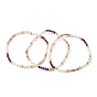 Natural Rhodonite & Rose Quartz & Ruby & Cultured Freshwater Pearl Beaded Stretch Bracelets for Women, Round, with Non-magnetic Synthetic Hematite