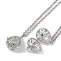 Brass Pendant Necklaces, Iron Rolo Chains, Teardrop