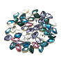 DIY Pointed Back K9 Glass Rhinestone Cabochons, Random Color Back Plated, Faceted, Axe