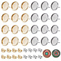 304 Stainless Steel Stud Earring Findings, with Cabochon Settings & 201/304 Stainless Steel Ear Nuts, Flat Round