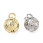 Pendentifs en laiton plaqué micro-pavé de zircone cubique transparente pour supports sportifs, charme de football, avec anneau de saut, sans cadmium et sans plomb, plaqué longue durée