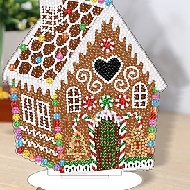 Christmas Theme House DIY Display Decoration Kits, Including Resin Rhinestones Bag, Diamond Sticky Pen, Tray Plate and Glue Clay