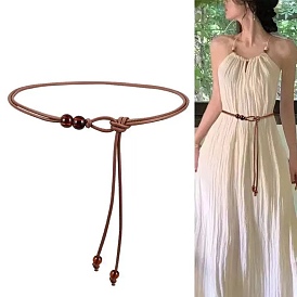 Узлы из искусственной кожи с круглыми акриловыми бусинами для платья