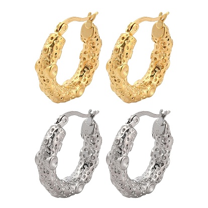 Серьги из 304 нержавеющей стали, текстурированное кольцо