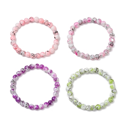 Волочильные и выпечные расписные круглые стеклянные браслеты