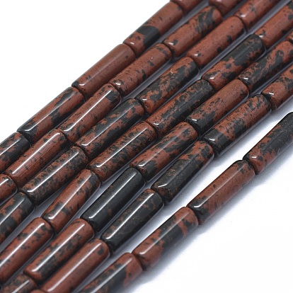 Natural Mahogany Obsidian Beads Strands, Column