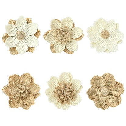 24 шт. 6 стили цветочные украшения из мешковины аксессуары