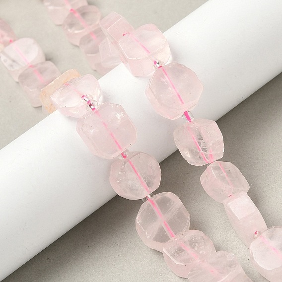 Природного розового кварца нитей бисера, самородки, с бисером