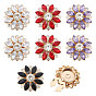8pcs 4 boutons de manchette en alliage de strass de couleurs, fleur, or