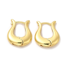 Rack Plating Brass Tulip Hoop Earrings for Women, Lead Free & Cadmium Free