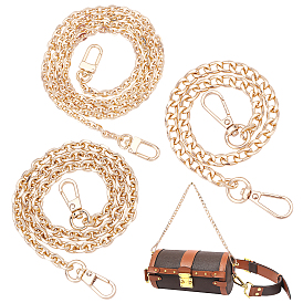 3 шт 3 стиль сумки ремень цепи, Железные бордюрные цепи, с поворотными застежками когтя омара