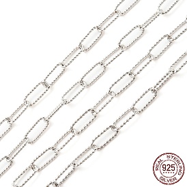 925 Sterling Silver Paperclip Chains, Soldered