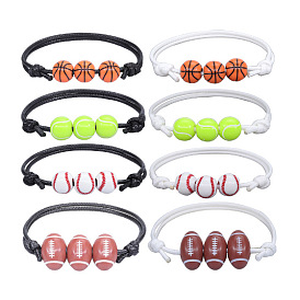 Sports Bracelet Handmade Braided Wristband for Basketball Baseball Tennis Football Fans