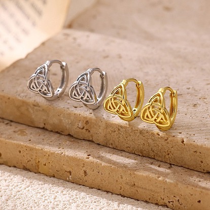 Латунь обруч серьги для женщин, троица узел