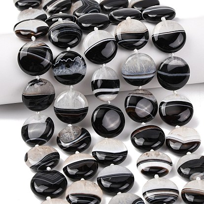 Природный агат бисер нитей, окрашенная и подогревом, чёрные