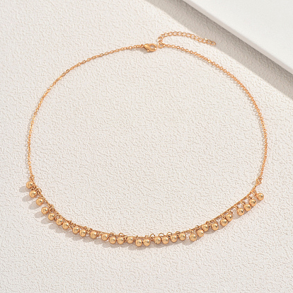 Минималистичные ожерелья из железных круглых бусин с кисточками для повседневной носки и неформальных выходов