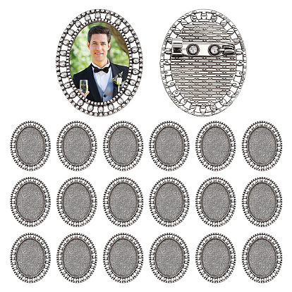 20 шт. винтажная брошь из сплава с кабошоном и безелем, без кадмия и без свинца, с железными штифтами