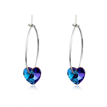 Colorful Heart-shaped Pendant Earrings with Unique Zirconia Stones for Fashionable and Minimalistic Look