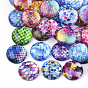 Flatback Glass Cabochons for DIY Projects, Dome/Half Round with Fish Scale Pattern