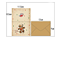 1pc Cattle Hide Envelope, with 1pc Writing Card and 1pc Adhesive Wax Seal Stickers, Christmas, Rectangle