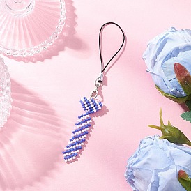 Круглый стеклянный бисер класса А с 304 открытыми соединительными кольцами из нержавеющей стали и рыболовной нитью из нейлоновой проволоки и шнура-петли, с украшениями в виде застежек-клешней из сплава, галстук