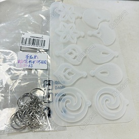 DIY Leaf Flower Earring Jewelry Making Kit, Including Pendant Silicone Molds