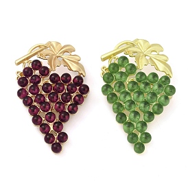 Броши из цинкового сплава со стразами в виде винограда для одежды-рюкзака