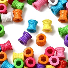Opaque Acrylic European Beads, Large Hole Beads, Column
