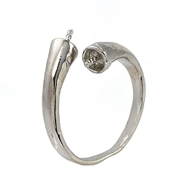 Латунные крепления колец для пальцев, манжеты кольца, открытые кольца, за половину пробурено бисера, регулируемый