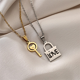 Creative Music Note Puzzle Pendant Couple Necklace Stainless Steel Jewelry
