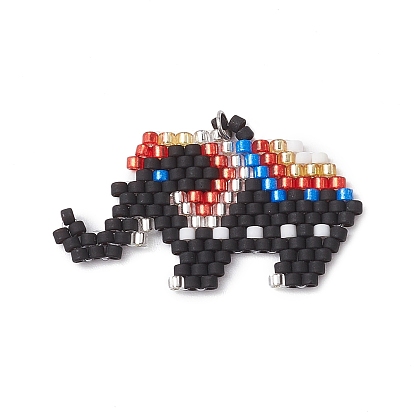 Бисер подвески из бисера, слон, с целью перехода в кольце