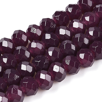 Backfarbe, Imitation von Jade, Glasperlenstränge, facettierte Rondelle