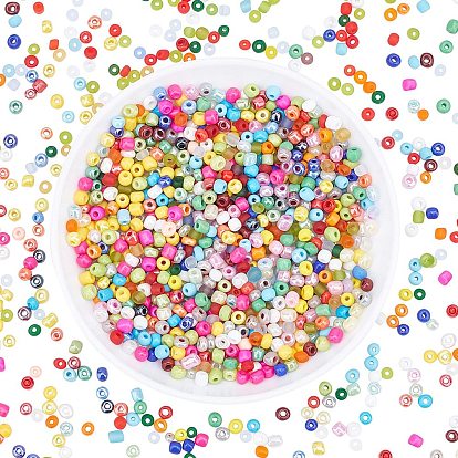 5 Style Glass Seed Beads, for DIY Jewelry Making, Round