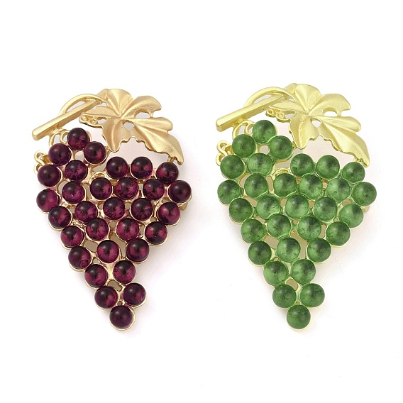 Броши из цинкового сплава со стразами в виде винограда для одежды-рюкзака