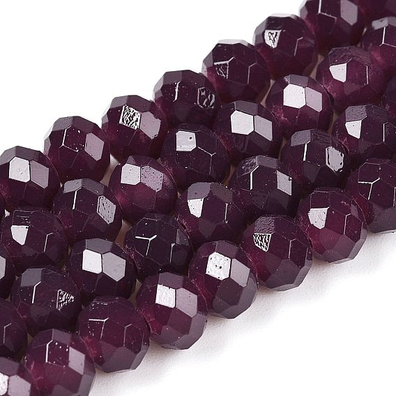 Backfarbe, Imitation von Jade, Glasperlenstränge, facettierte Rondelle