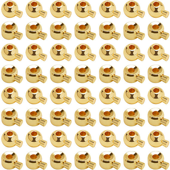 100 шт. 2 стили латунные бусины, долговечный, круглый и колонки