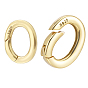 2Pcs 2 Styles Sterling Silver Spring Gate Rings, Oval, 1 Sheet Double Sided Suede Fabric Silver Polishing Cloth